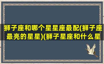 狮子座和哪个星星座最配(狮子座最亮的星星)(狮子星座和什么星座最配对)