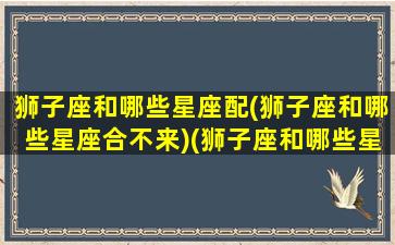 狮子座和哪些星座配(狮子座和哪些星座合不来)(狮子座和哪些星座匹配)