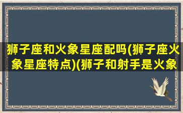 狮子座和火象星座配吗(狮子座火象星座特点)(狮子和射手是火象星座)