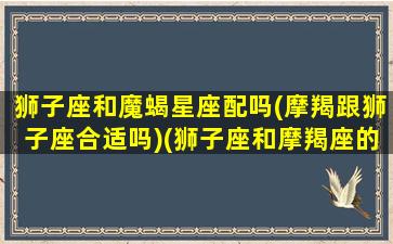 狮子座和魔蝎星座配吗(摩羯跟狮子座合适吗)(狮子座和摩羯座的匹配程度)