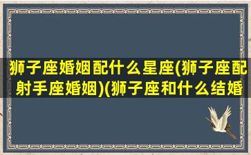 狮子座婚姻配什么星座(狮子座配射手座婚姻)(狮子座和什么结婚)