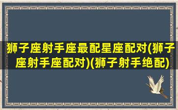 狮子座射手座最配星座配对(狮子座射手座配对)(狮子射手绝配)