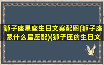 狮子座星座生日文案配图(狮子座跟什么星座配)(狮子座的生日文案)