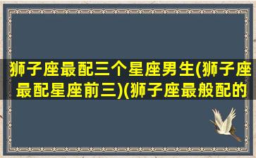 狮子座最配三个星座男生(狮子座最配星座前三)(狮子座最般配的星座)