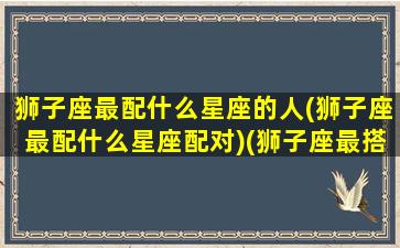 狮子座最配什么星座的人(狮子座最配什么星座配对)(狮子座最搭配的星座是什么星座)