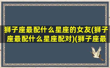 狮子座最配什么星座的女友(狮子座最配什么星座配对)(狮子座最配哪个星座的女生)