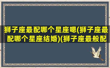 狮子座最配哪个星座嗯(狮子座最配哪个星座结婚)(狮子座最般配的星座是哪个)