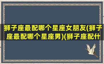 狮子座最配哪个星座女朋友(狮子座最配哪个星座男)(狮子座配什么星座女)