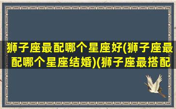 狮子座最配哪个星座好(狮子座最配哪个星座结婚)(狮子座最搭配的星座是什么星座)