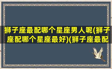 狮子座最配哪个星座男人呢(狮子座配哪个星座最好)(狮子座最配什么星座的男朋友)