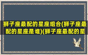 狮子座最配的星座组合(狮子座最配的星座是谁)(狮子座最配的星座有哪些)