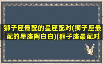 狮子座最配的星座配对(狮子座最配的星座陶白白)(狮子座最配对的星座是什么星座)