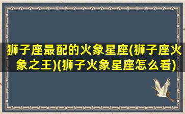 狮子座最配的火象星座(狮子座火象之王)(狮子火象星座怎么看)