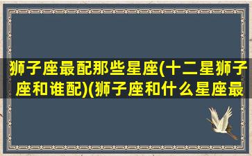 狮子座最配那些星座(十二星狮子座和谁配)(狮子座和什么星座最配排行榜)