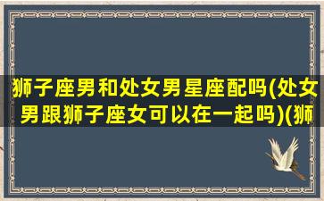 狮子座男和处女男星座配吗(处女男跟狮子座女可以在一起吗)(狮子座男和处女座女合得来吗)