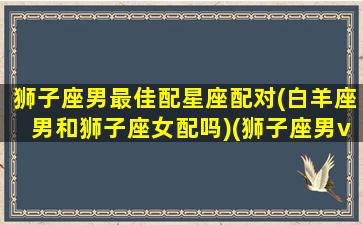 狮子座男最佳配星座配对(白羊座男和狮子座女配吗)(狮子座男vs白羊座女)