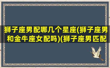 狮子座男配哪几个星座(狮子座男和金牛座女配吗)(狮子座男匹配的星座女)