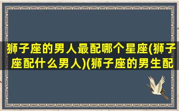 狮子座的男人最配哪个星座(狮子座配什么男人)(狮子座的男生配什么星座)