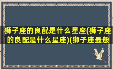 狮子座的良配是什么星座(狮子座的良配是什么星座)(狮子座最般配的星座是什么)