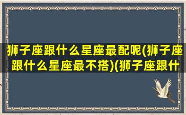 狮子座跟什么星座最配呢(狮子座跟什么星座最不搭)(狮子座跟什么星座比较合适)