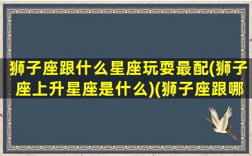 狮子座跟什么星座玩耍最配(狮子座上升星座是什么)(狮子座跟哪个星座最搭)