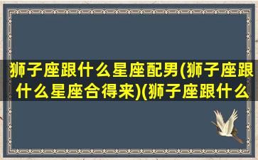 狮子座跟什么星座配男(狮子座跟什么星座合得来)(狮子座跟什么星座更配)