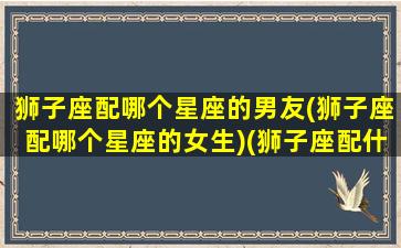 狮子座配哪个星座的男友(狮子座配哪个星座的女生)(狮子座配什么样的男朋友)