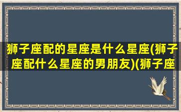 狮子座配的星座是什么星座(狮子座配什么星座的男朋友)(狮子座配哪个星座配对)