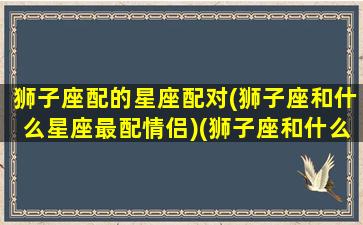 狮子座配的星座配对(狮子座和什么星座最配情侣)(狮子座和什么星座配对指数)