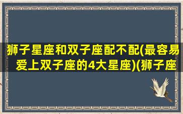 狮子星座和双子座配不配(最容易爱上双子座的4大星座)(狮子座和双子座匹配吗)