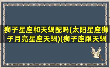 狮子星座和天蝎配吗(太阳星座狮子月亮星座天蝎)(狮子座跟天蝎座的匹配指数是多少)