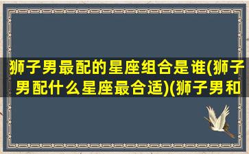 狮子男最配的星座组合是谁(狮子男配什么星座最合适)(狮子男和什么星座最配知乎)