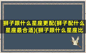 狮子跟什么星座更配(狮子配什么星座最合适)(狮子跟什么星座比较配)