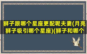 狮子跟哪个星座更配呢夫妻(月亮狮子吸引哪个星座)(狮子和哪个星座最搭配)