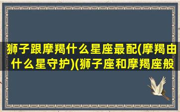 狮子跟摩羯什么星座最配(摩羯由什么星守护)(狮子座和摩羯座般配吗几率是多少)