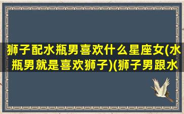 狮子配水瓶男喜欢什么星座女(水瓶男就是喜欢狮子)(狮子男跟水瓶座)