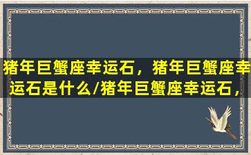 猪年巨蟹座幸运石，猪年巨蟹座幸运石是什么/猪年巨蟹座幸运石，猪年巨蟹座幸运石是什么-我的网站