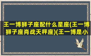 王一博狮子座配什么星座(王一博狮子座肖战天秤座)(王一博是小狮子吗)