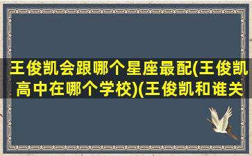 王俊凯会跟哪个星座最配(王俊凯高中在哪个学校)(王俊凯和谁关系最好)