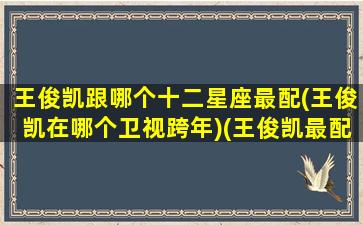 王俊凯跟哪个十二星座最配(王俊凯在哪个卫视跨年)(王俊凯最配的星座)