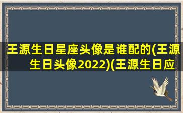 王源生日星座头像是谁配的(王源生日头像2022)(王源生日应援头像官方)