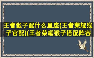 王者猴子配什么星座(王者荣耀猴子官配)(王者荣耀猴子搭配阵容)