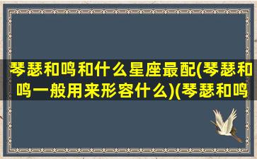 琴瑟和鸣和什么星座最配(琴瑟和鸣一般用来形容什么)(琴瑟和鸣是恩爱吗)