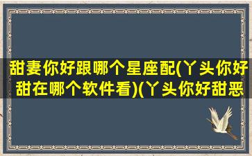 甜妻你好跟哪个星座配(丫头你好甜在哪个软件看)(丫头你好甜恶魔专属)