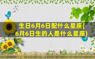 生日6月6日配什么星座(6月6日生的人是什么星座)