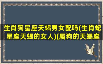 生肖狗星座天蝎男女配吗(生肖蛇星座天蝎的女人)(属狗的天蝎座的男生怎么样)