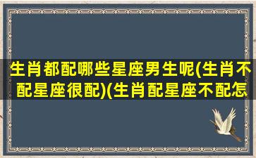 生肖都配哪些星座男生呢(生肖不配星座很配)(生肖配星座不配怎么办)