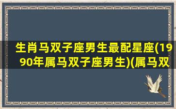 生肖马双子座男生最配星座(1990年属马双子座男生)(属马双子座男人爱情观)