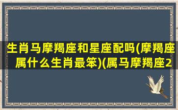 生肖马摩羯座和星座配吗(摩羯座属什么生肖最笨)(属马摩羯座2021年运势及运程详解)