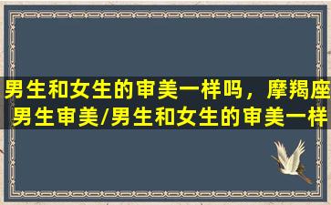 男生和女生的审美一样吗，摩羯座男生审美/男生和女生的审美一样吗，摩羯座男生审美-我的网站